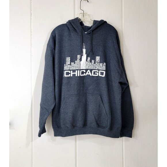 Chicago Skyline Dark Gray Hoodie - Picture 1 of 4